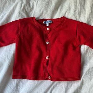 Jacadi Paris baby girl red cardigan 3 months